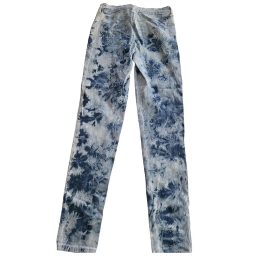 Justice Premium Tie Day Dark and Light Blue Denim Legging Jeans Size 14s Girls